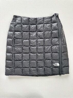 Black Puffer Quilted Skirt